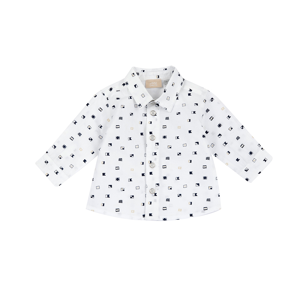 紳士小熊-滿版旗幟長袖襯衫