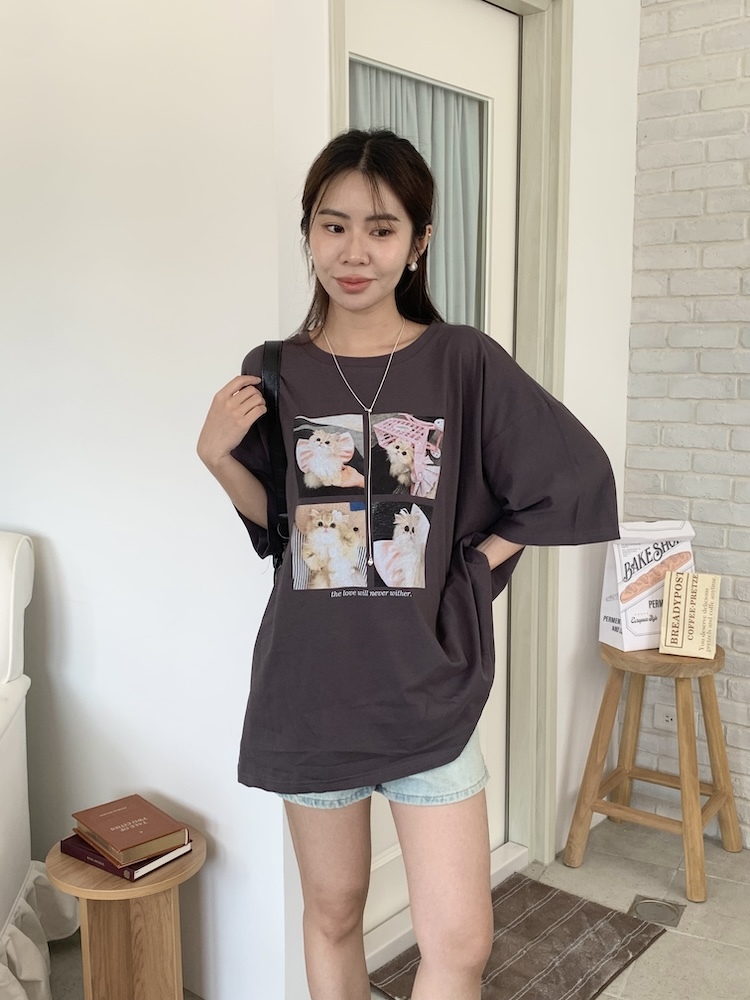 四格可愛貓咪涼感上衣