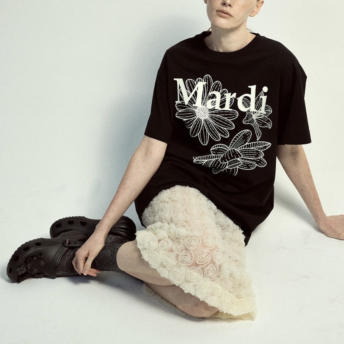 MARDI MERCREDI UNISEX TSHIRT TRIPLE FLOWER 三重花 中性短袖 上衣 三色