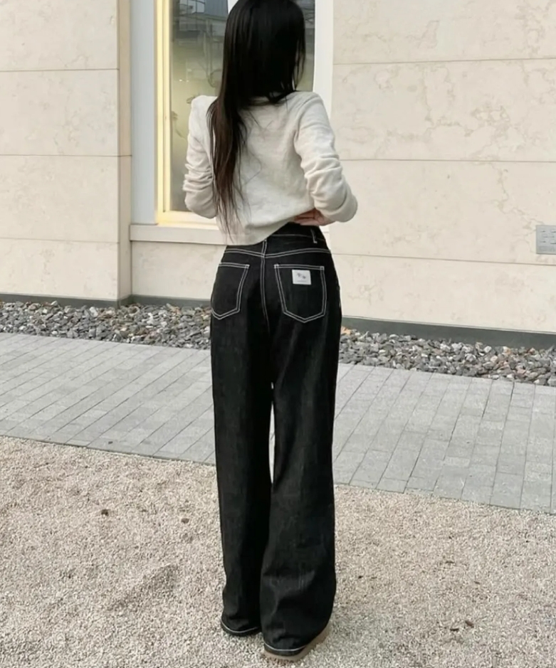 （預購）COIRIS 小標車線牛仔寬褲 C-P000000T