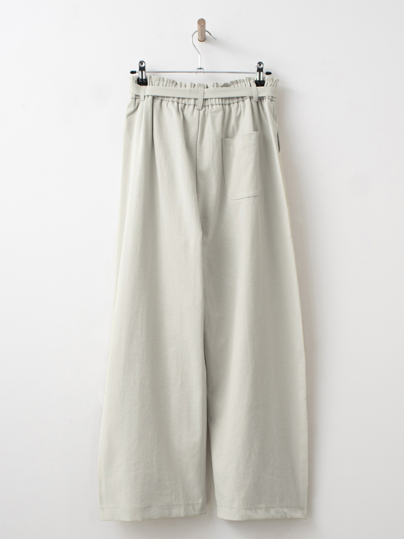 日常附綁帶壓線繭型修身寬褲