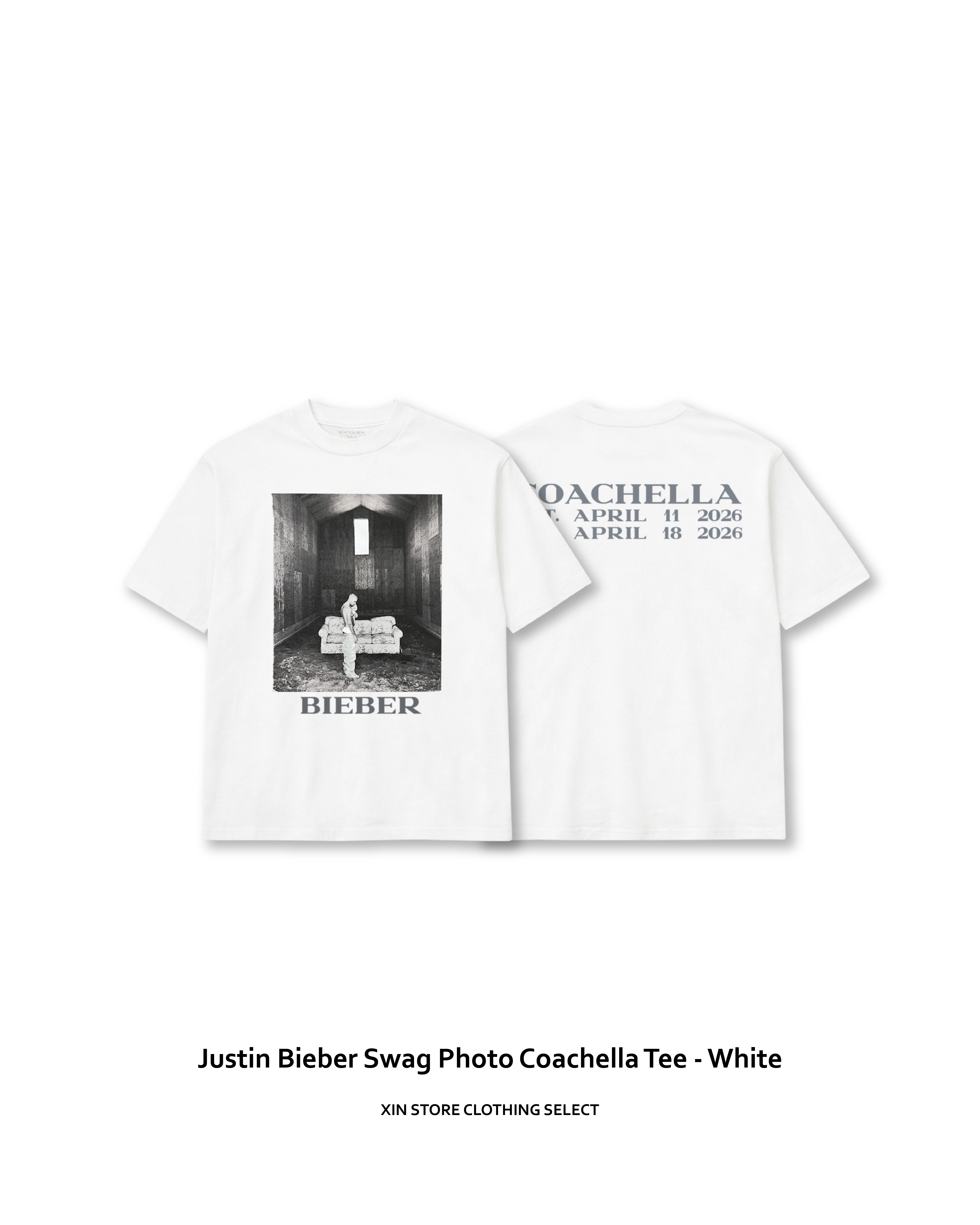 <王者回歸> Coachella Justin Bieber Swag Photo 小賈 科切拉 短袖 白色