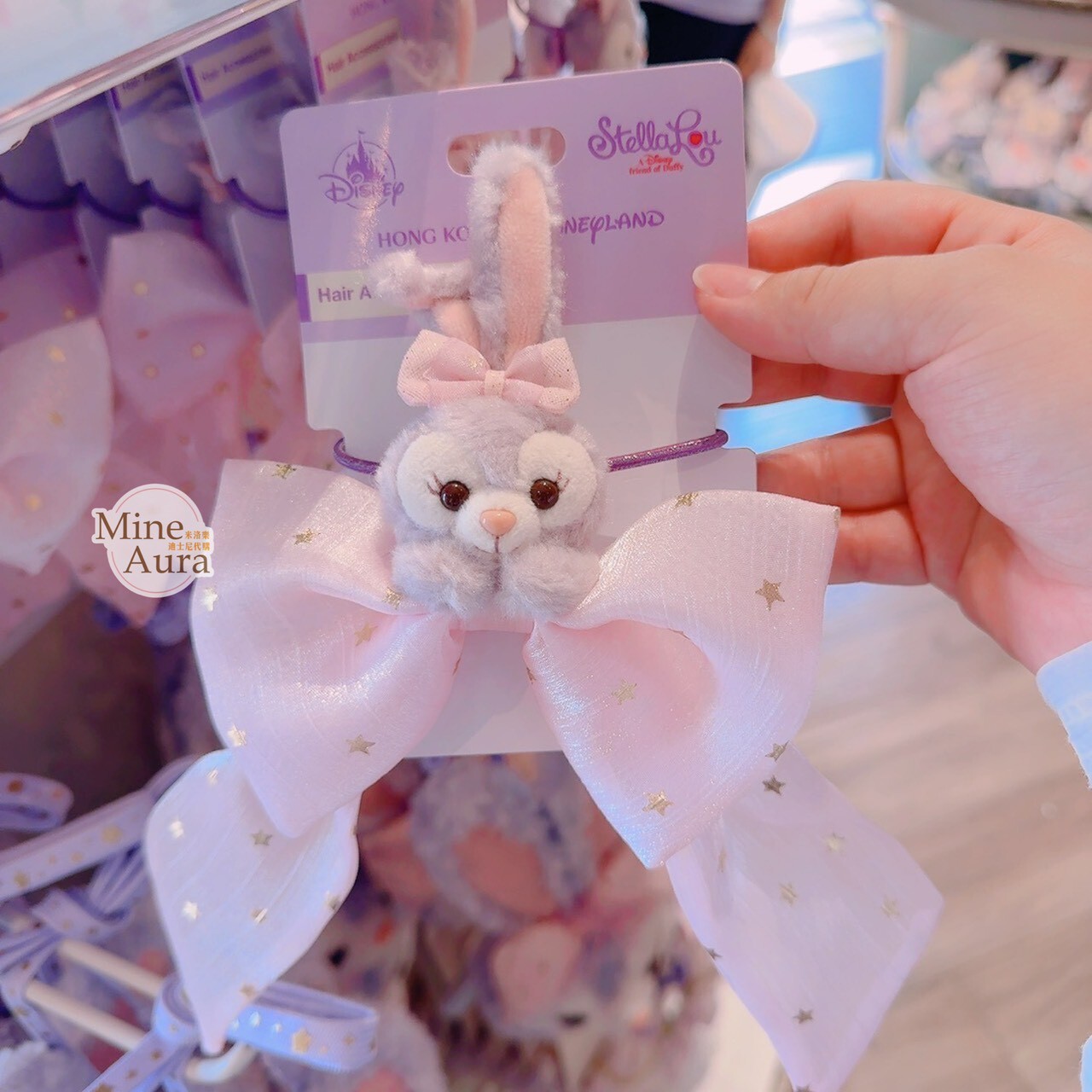 史黛拉露 星黛露 StellaLou 夢想起舞吧系列 絨毛大頭 蝴蝶結 造型 髮束 髮飾 -香港迪士尼樂園