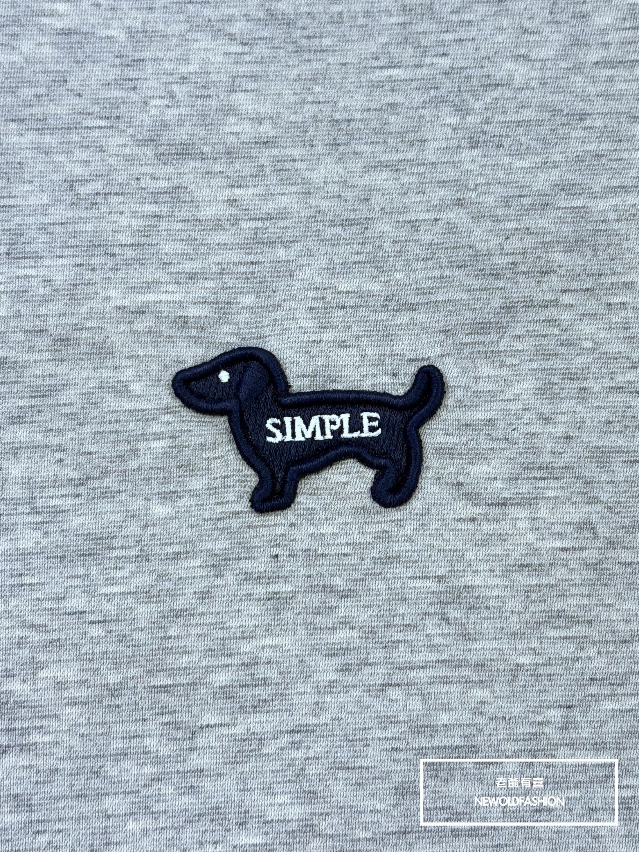 重磅puppy刺繡滾邊短袖T恤－淺灰｜ (NOF2604Z8031)