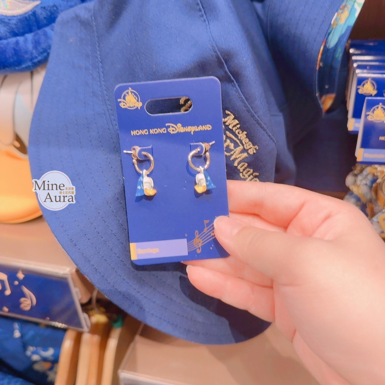 米奇幻想曲 唐老鴨 Donald 大頭造型 耳環 首飾 -香港迪士尼樂園