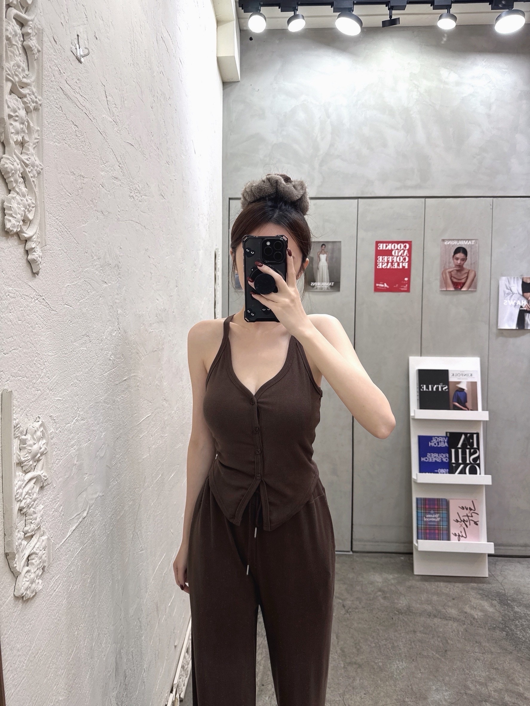 [新品九折優惠] 🇹🇼簡約排釦背心＋寬褲 set｜舒適顯瘦一次到位