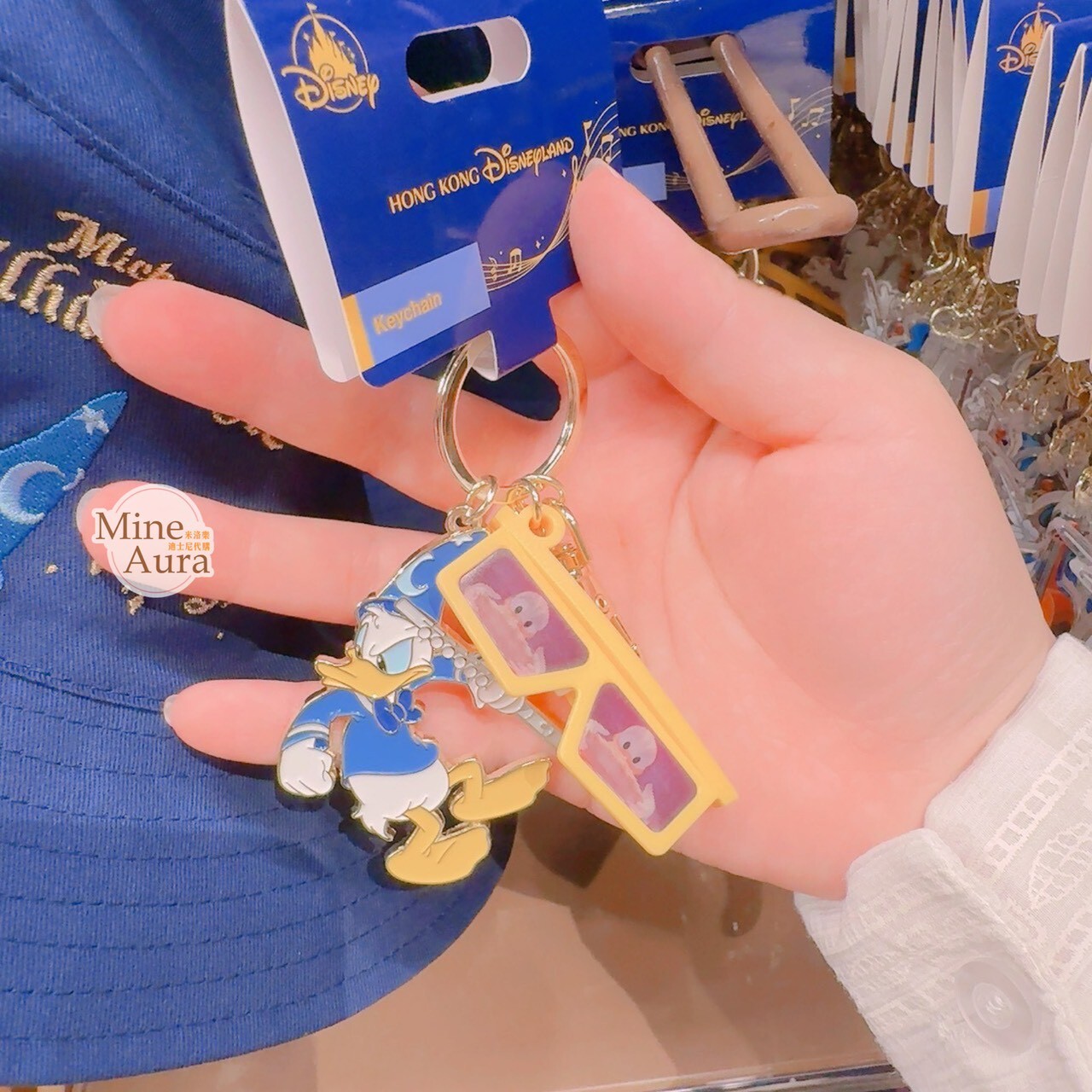 米奇幻想曲 唐老鴨 Donald 眼鏡 造型 鑰匙圈 吊飾 -香港迪士尼樂園