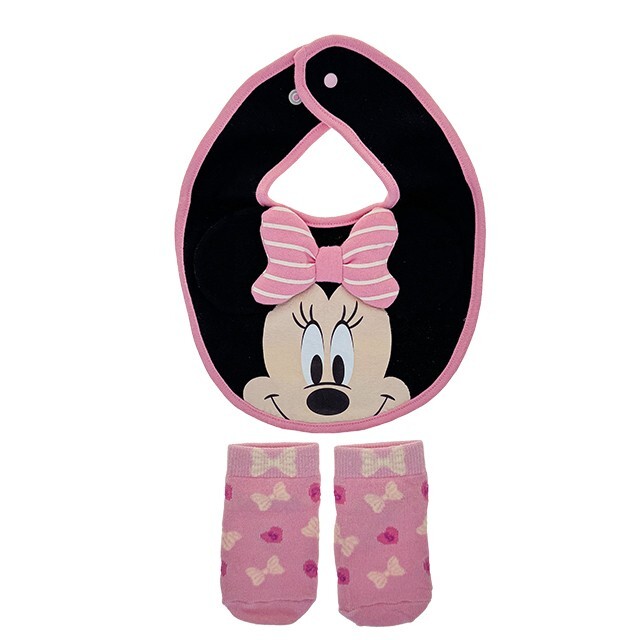 米妮 Minnie 雪莉玫 ShellieMay 派對系列 嬰兒 雙面圖案圍兜兜+襪子 2件組 -香港迪士尼樂園