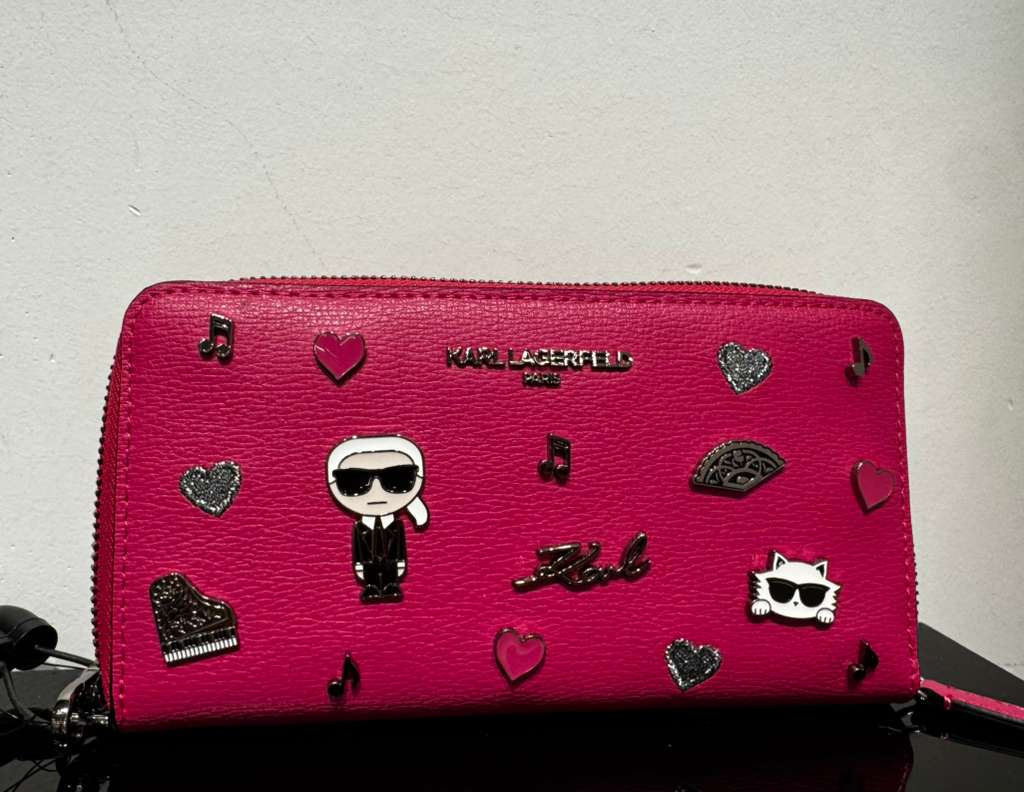 YL013 Karl Lagerfeld LOGO 拉鏈長銀包 紅色