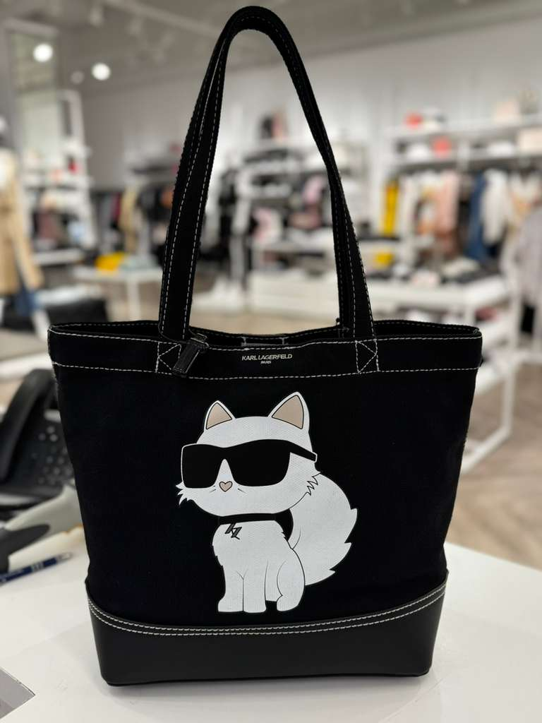 YL018 Karl Lagerfeld 大貓瞄LOGO TOTE BAG 黑色