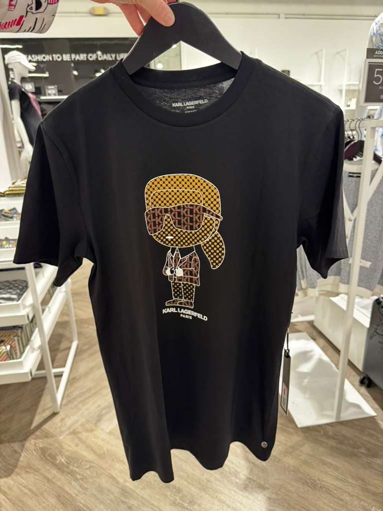 YL020 Karl Lagerfeld 老佛爺LOGO 男裝TEE 黑色