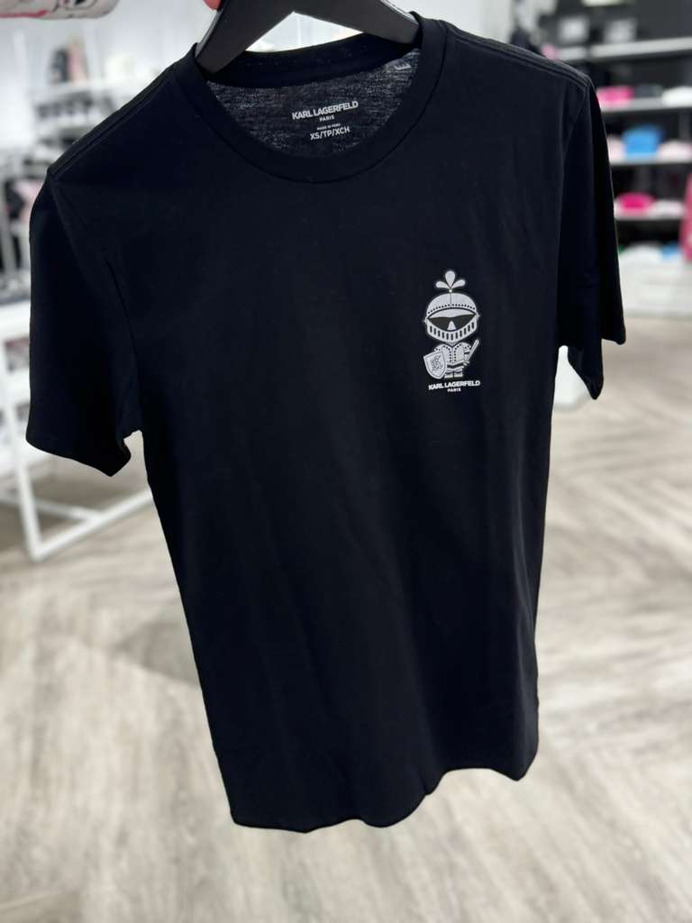 YL023 Karl Lagerfeld 細LOGO男裝TEE 黑色