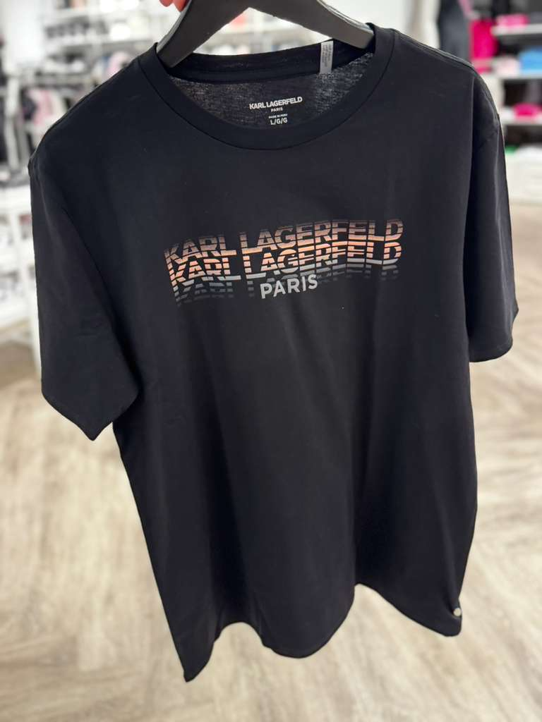 YL024 Karl Lagerfeld 漸層LOGO男裝TEE 黑色