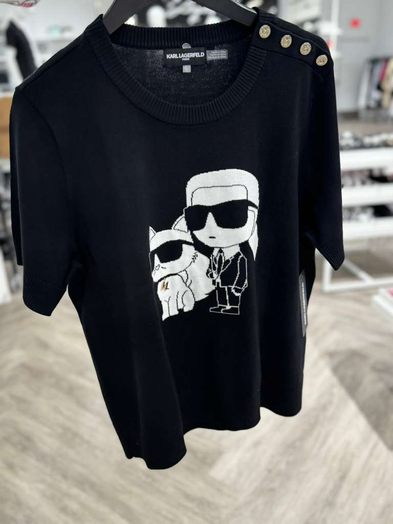 YL028 Karl Lagerfeld 老佛爺與貓大LOGO 女裝上衣