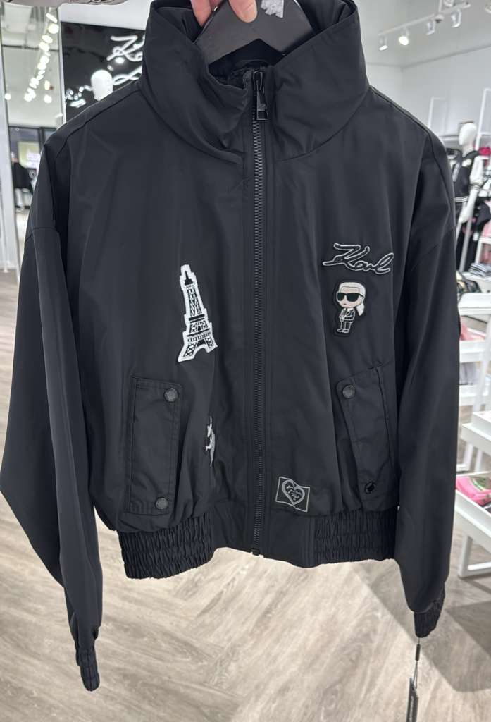 YL030 Karl Lagerfeld LOGO拉鏈女裝外套 黑色