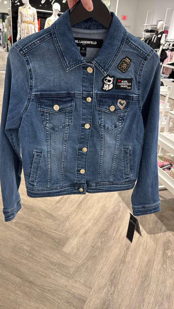 YL034 Karl Lagerfeld 細LOGO女裝牛仔外套