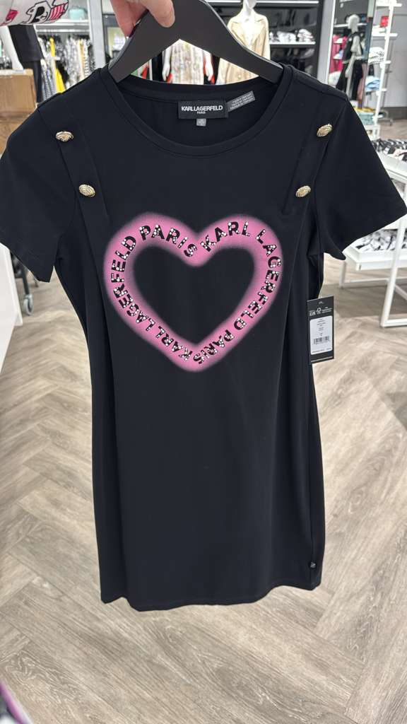 YL036 Karl Lagerfeld 心型LOGO女裝連身衫 黑色