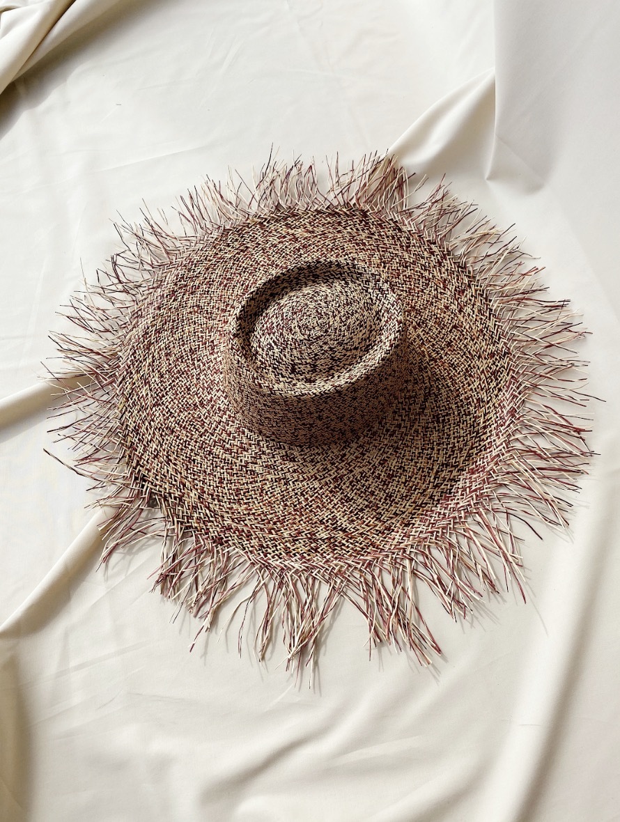 1VP0419-001 [VAN PALMA] Aurora Straw Hat Natural-Chocolat #AURORA-NATURAL-CHOCOLAT