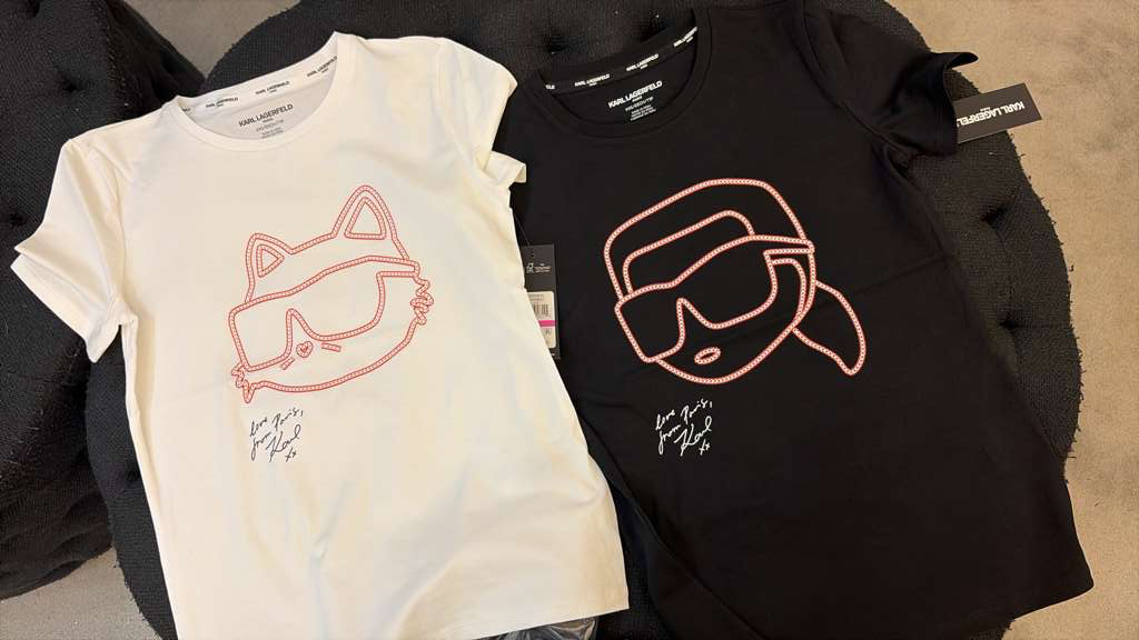 YL042 Karl Lagerfeld 線條LOGO女裝TEE