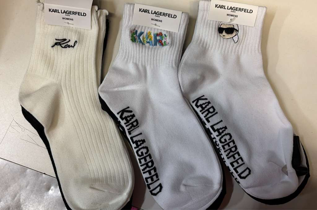 YL055 Karl Lagerfeld 細LOGO女裝短襪