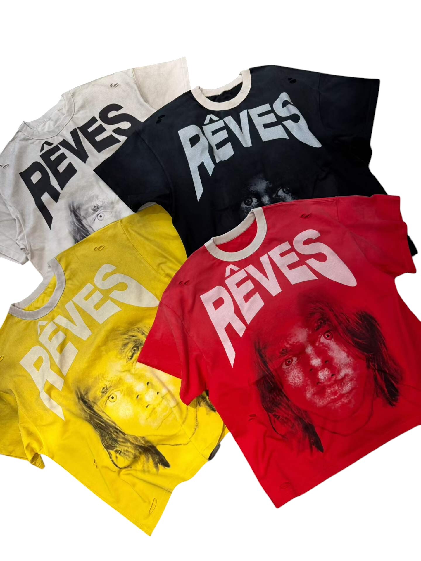 《S.V》RÊVES夢境人像重磅水洗短T