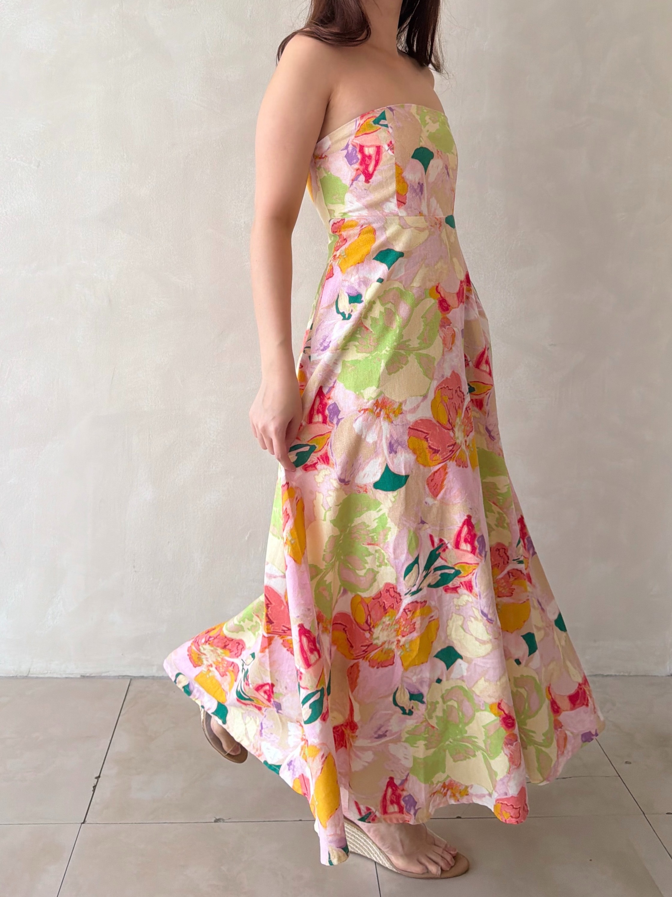 Margaret Floral Linen Dress