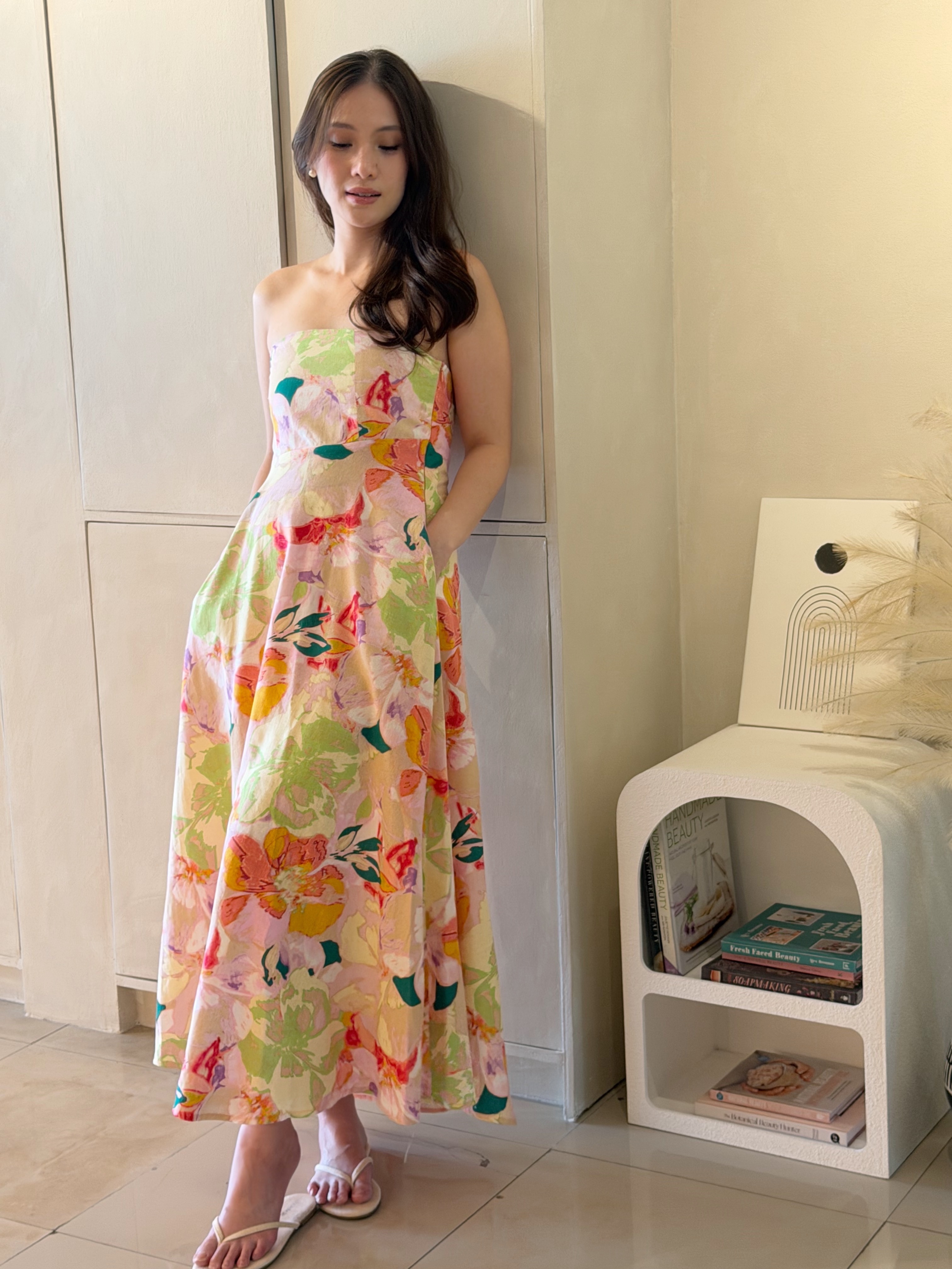 Margaret Floral Linen Dress