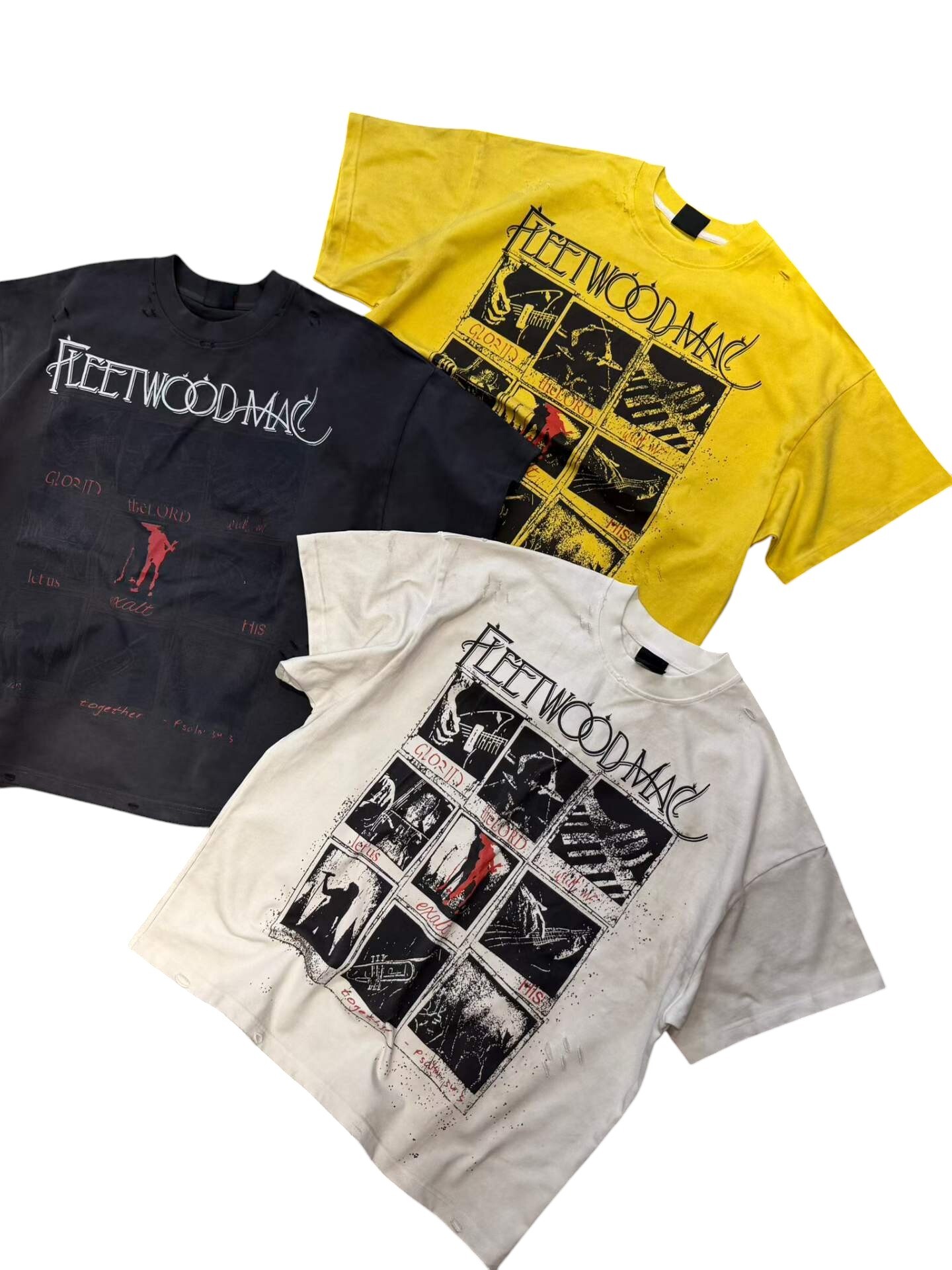 《S.V》九宮格樂手潑墨短T