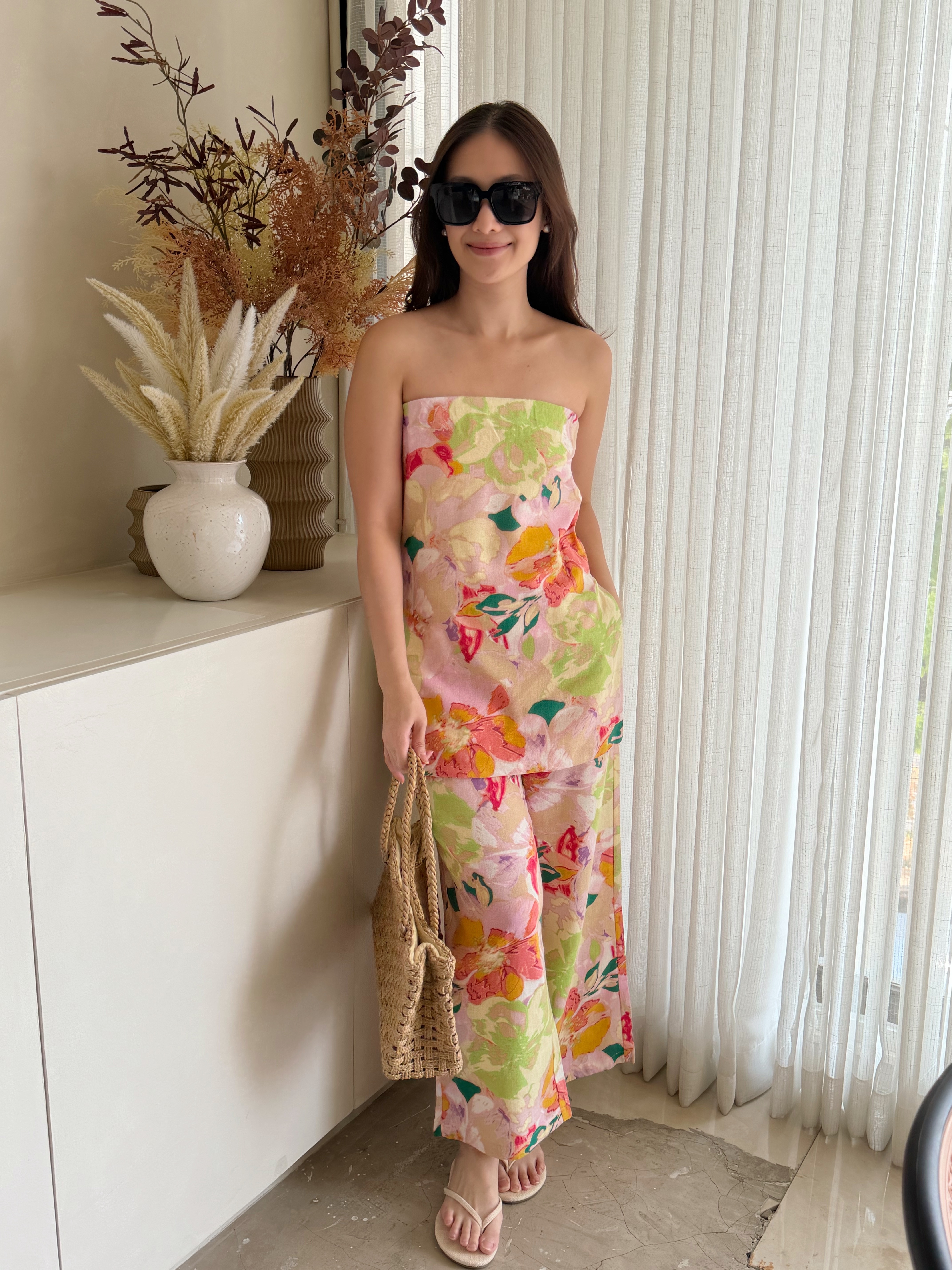 Petra Floral Linen Pants