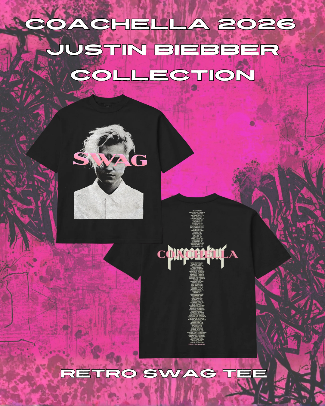 SWAG RETRO STADIUM  Coachella Justin Bieber 2026限定 科切拉 藝人授權 小賈斯汀 小賈 SWAG系列商品