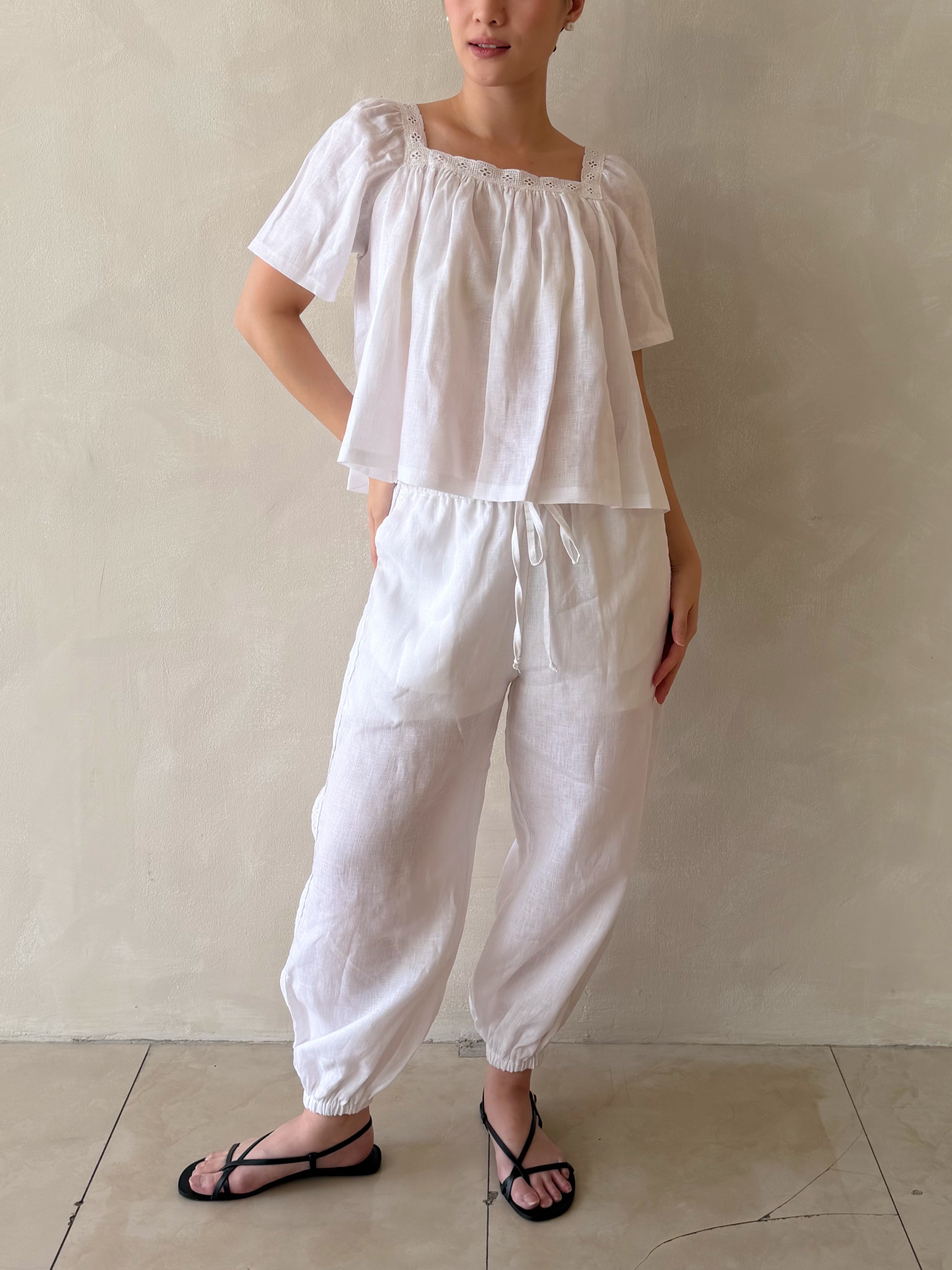 Carly Pure Linen Bloomer Pants