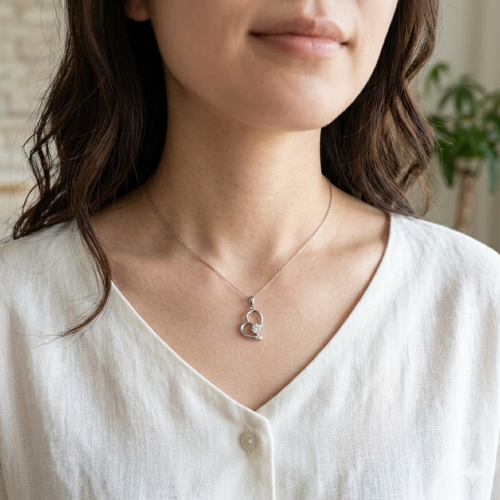 全新14K白金【單粒31份鑽石】吊墜