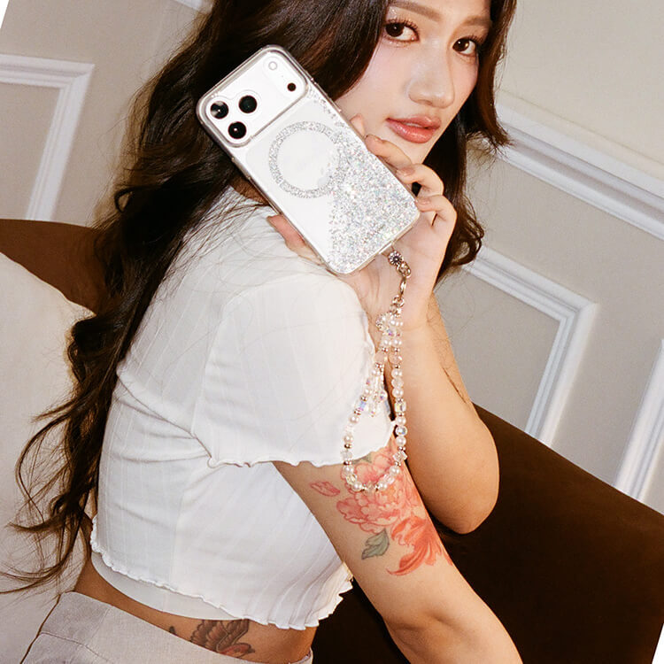 蝴蝶結戀愛粉晶混珍珠  串珠手腕繩 短掛繩  水晶掛繩 手機掛繩