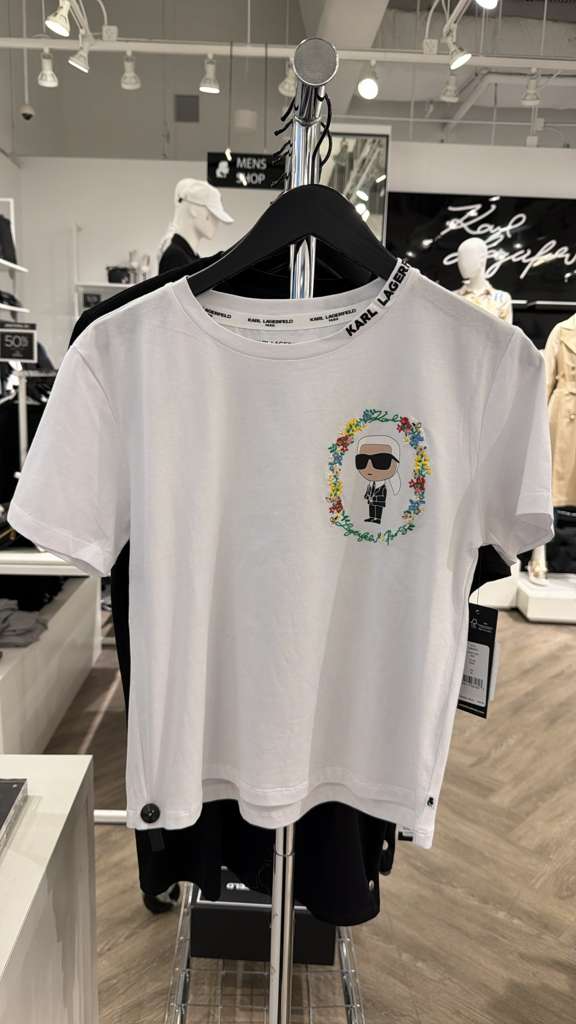 YL071 Karl Lagerfeld 老佛爺花花框LOGO TEE 白色