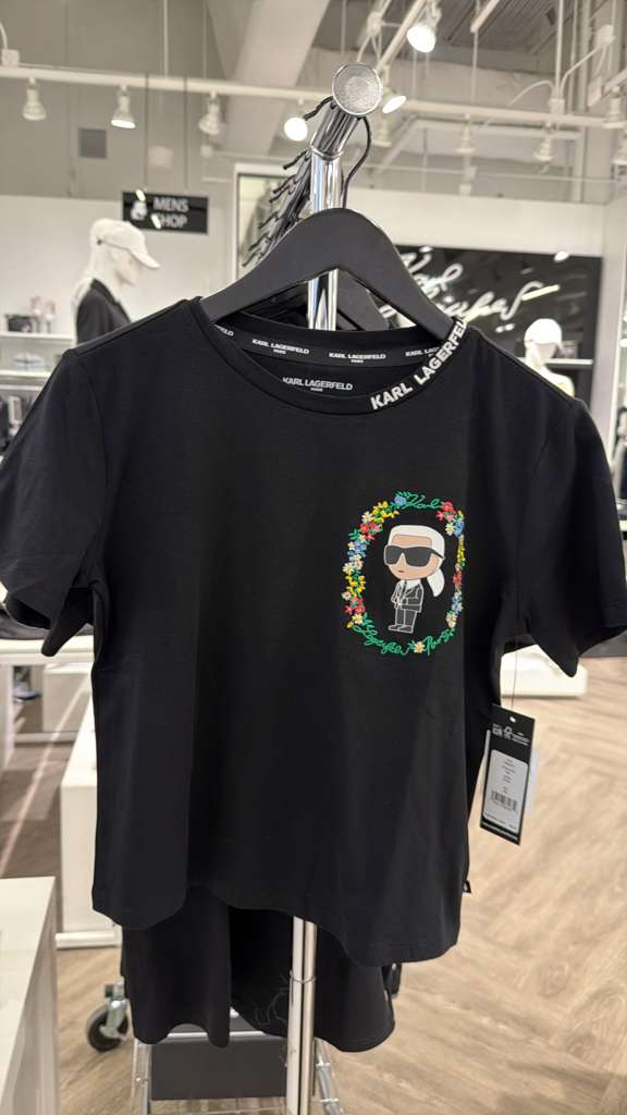 YL072 Karl Lagerfeld 老佛爺花花框LOGO TEE 黑色