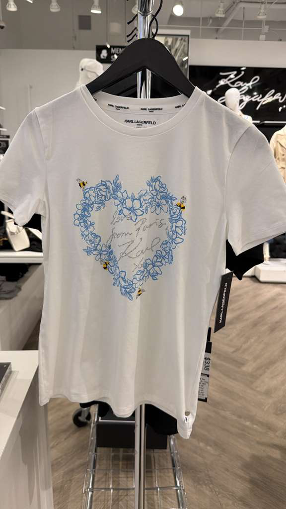 YL075 Karl Lagerfeld 蜜蜂心型LOGO TEE 白色