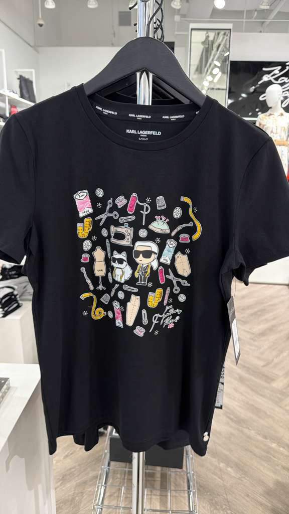 YL086 Karl Lagerfeld 滿版LOGO TEE 黑色