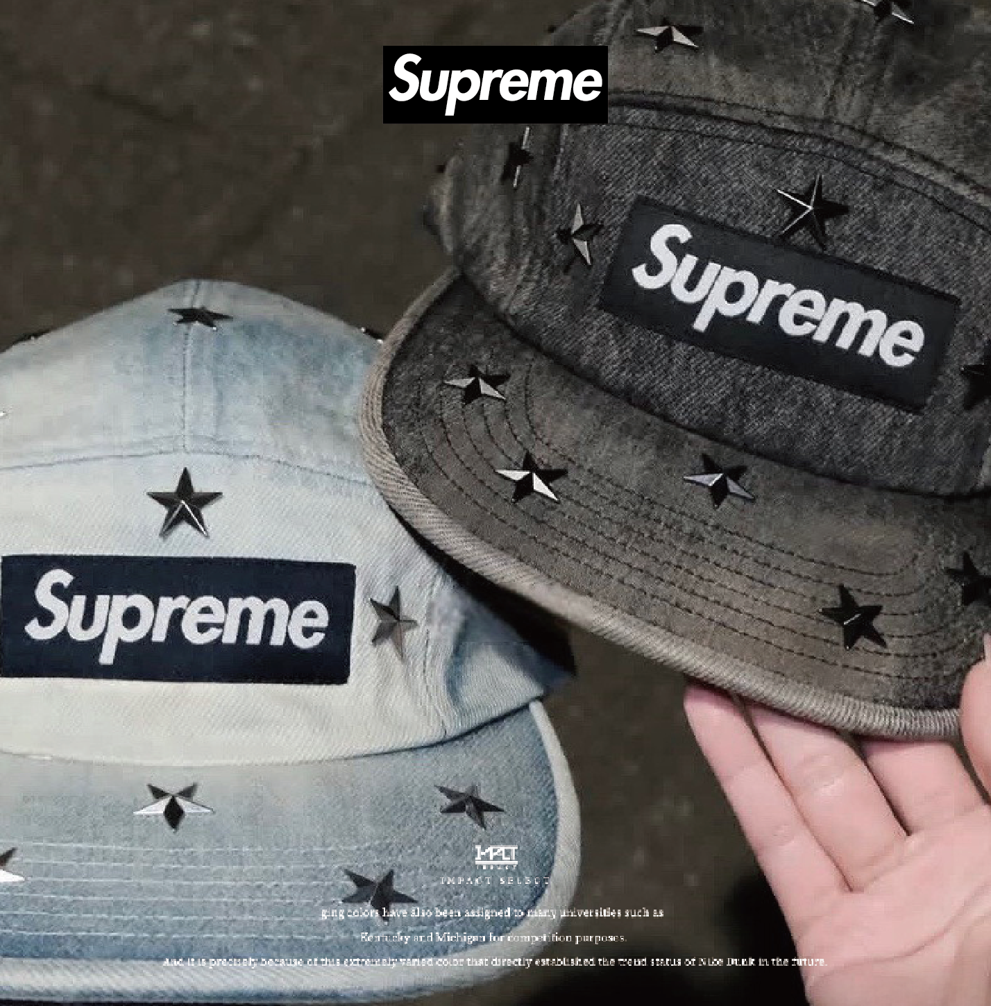 Supreme 26SS 滿版 鉚釘 星星 老帽 兩色