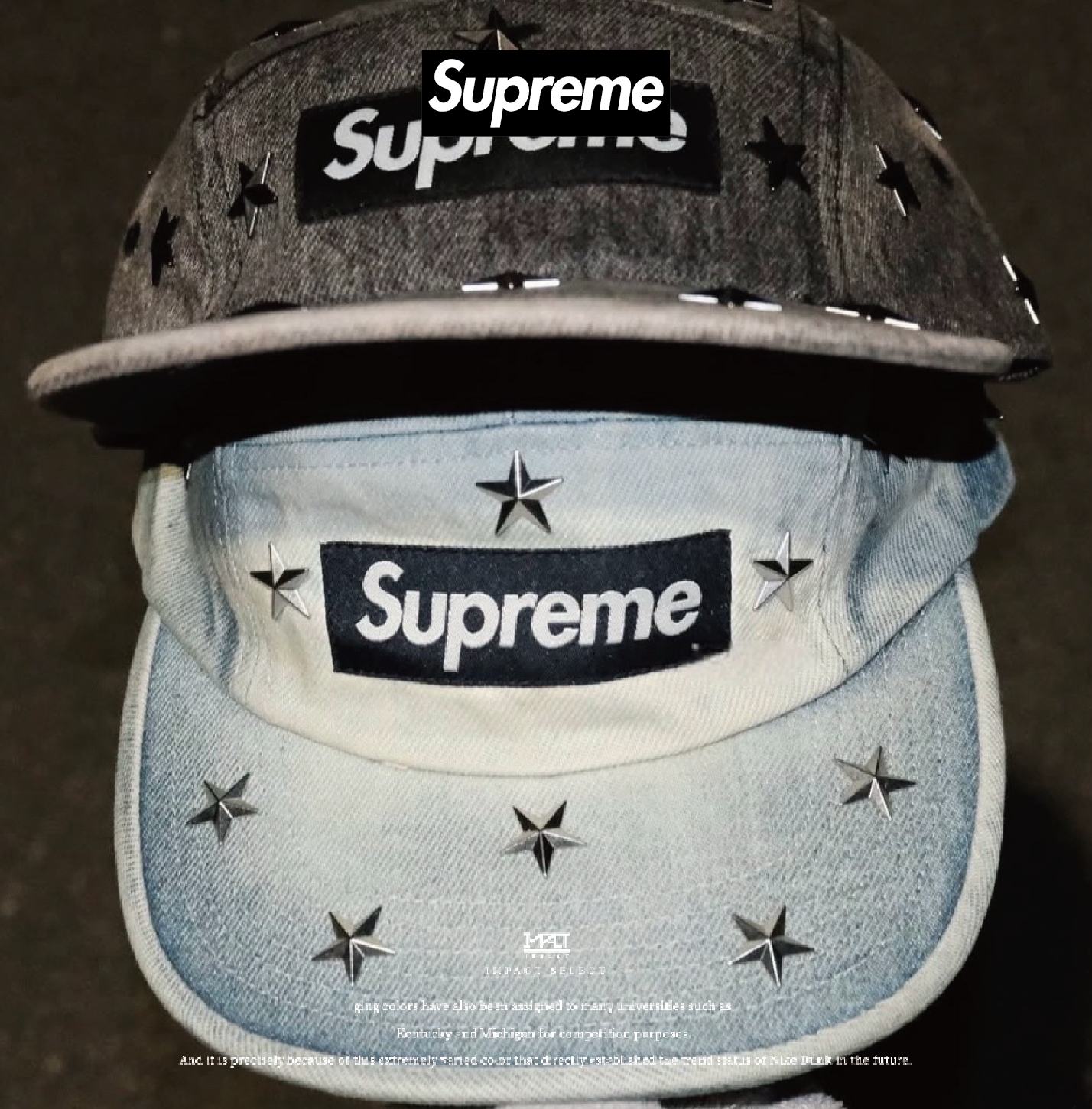 Supreme 26SS 滿版 鉚釘 星星 老帽 兩色