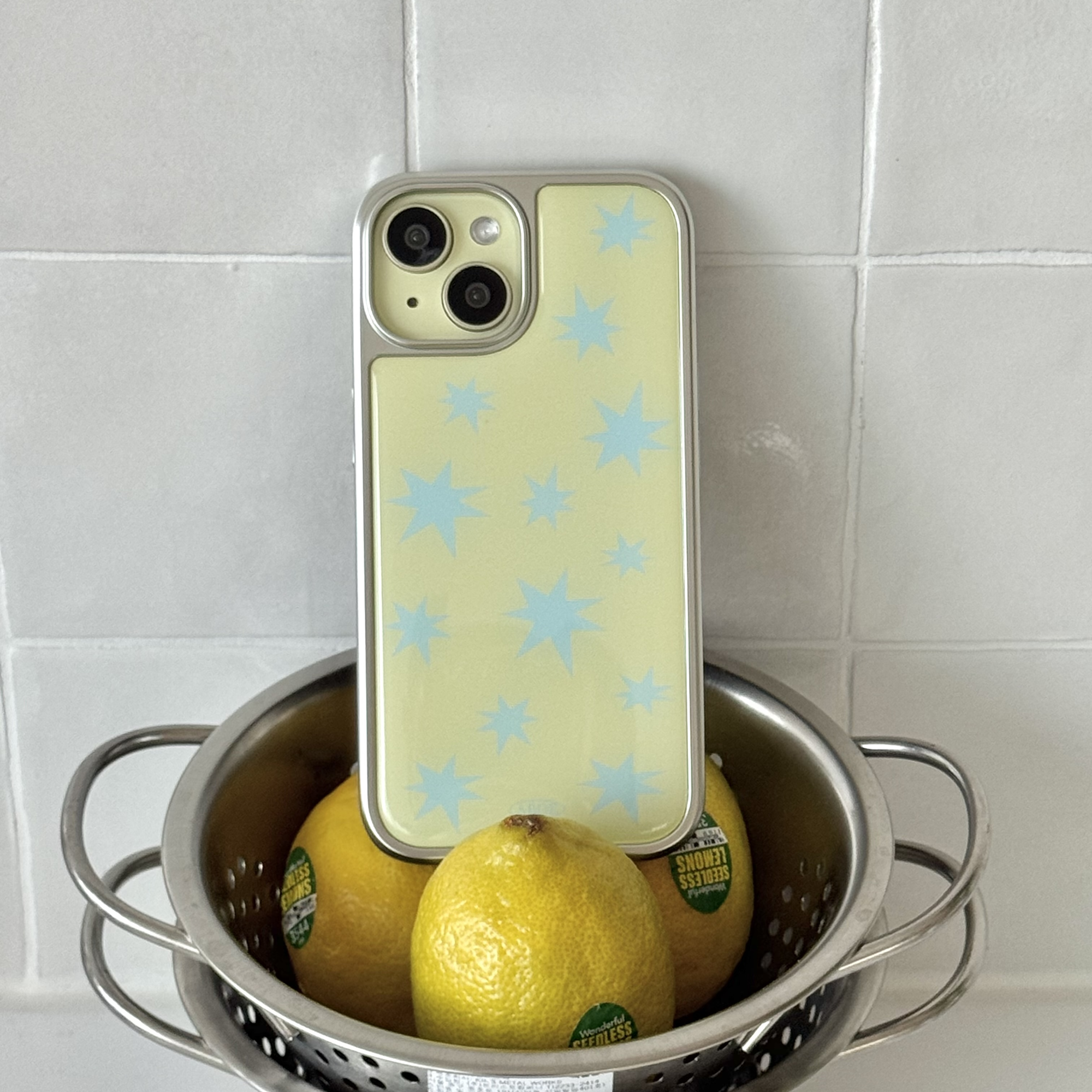 ABOE 檸檬氣泡銀色環氧樹脂手機殼 phone case