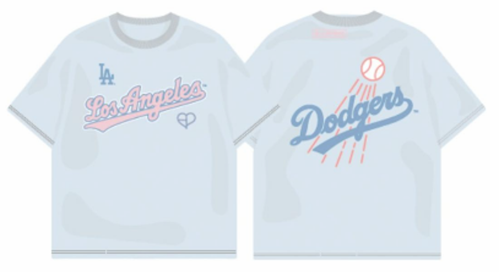 C4 M&N X BLACKPINK DODGERS TEE - LIGHT BLUE