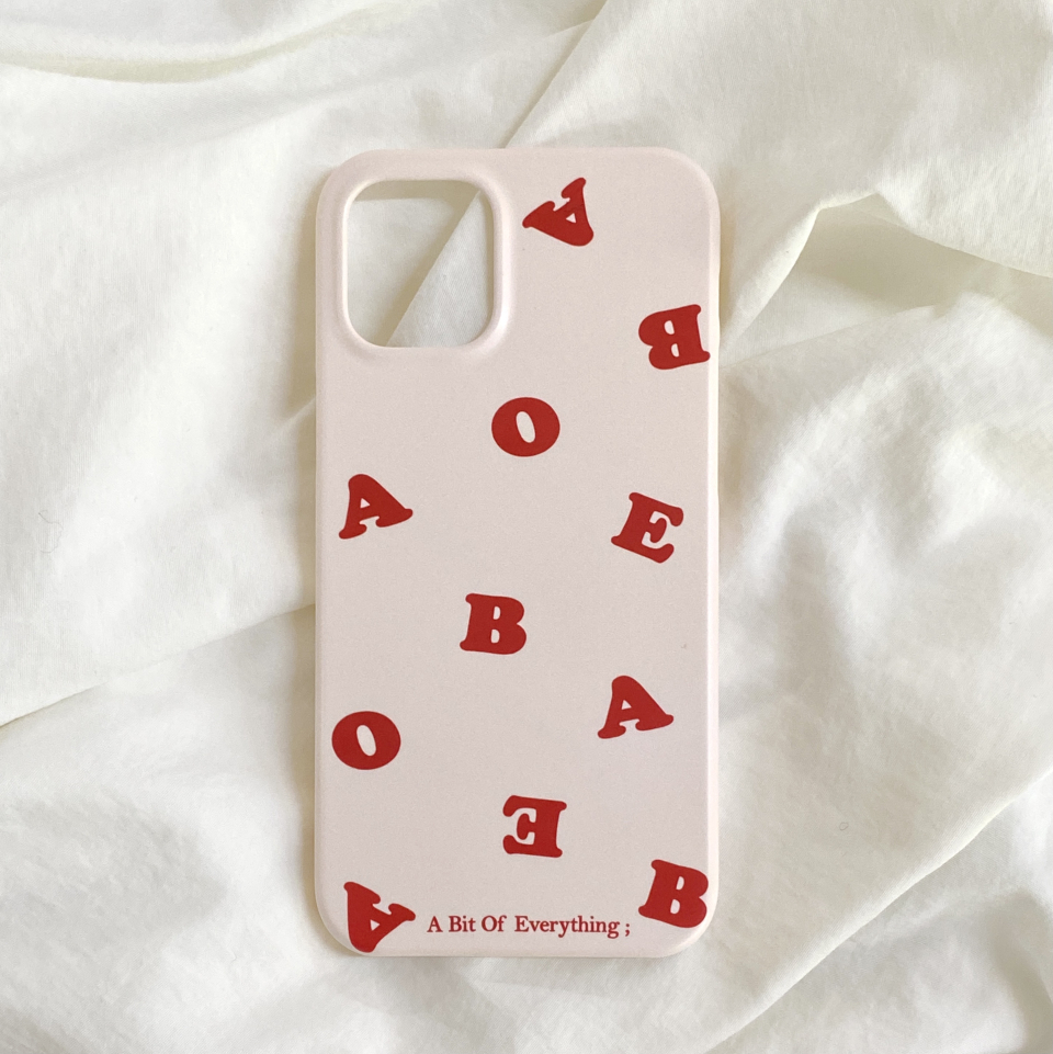 ABOE 粉紅奶油紅標 Logo 硬殼手機殼 phone case