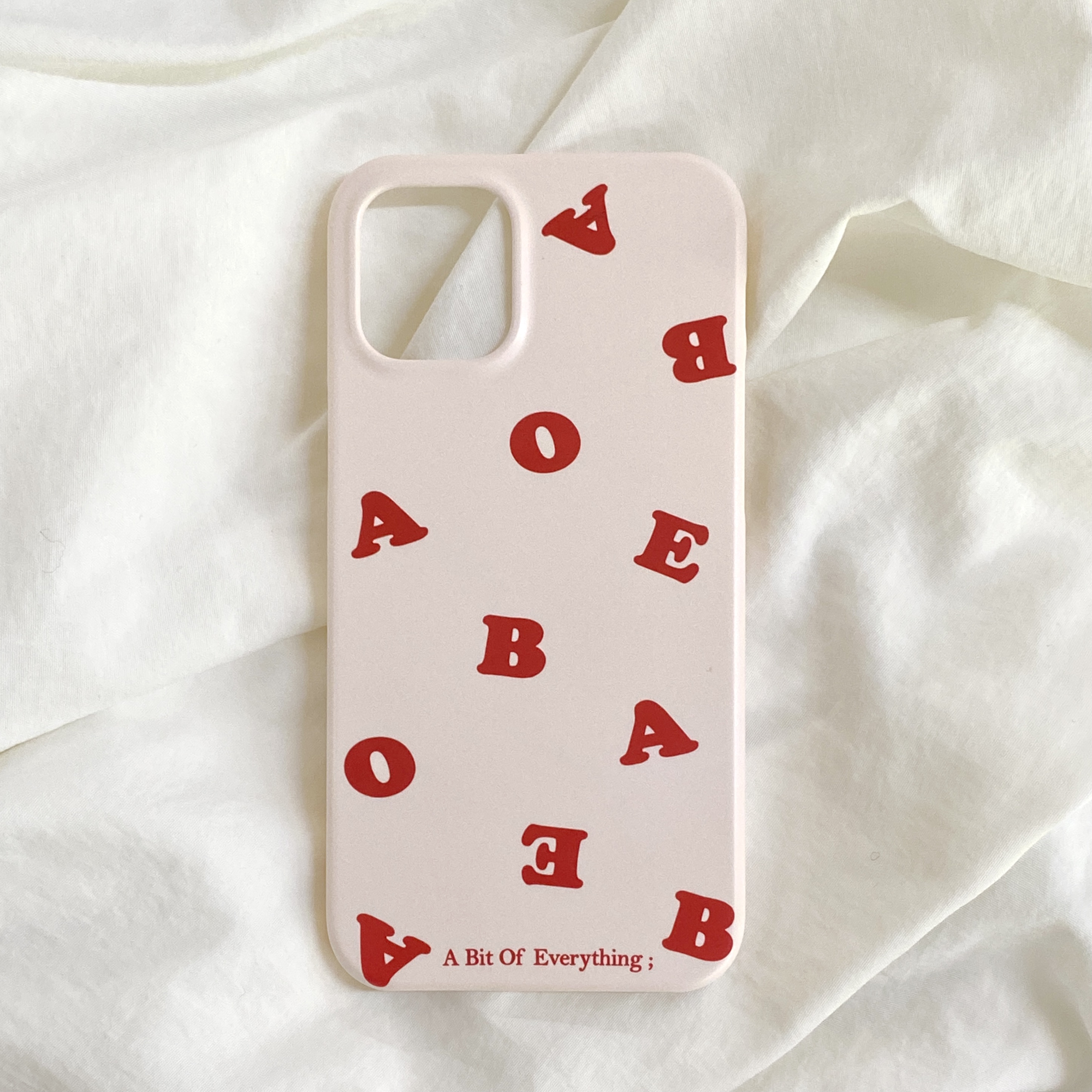 ABOE 粉紅奶油紅標 Logo 硬殼手機殼 phone case