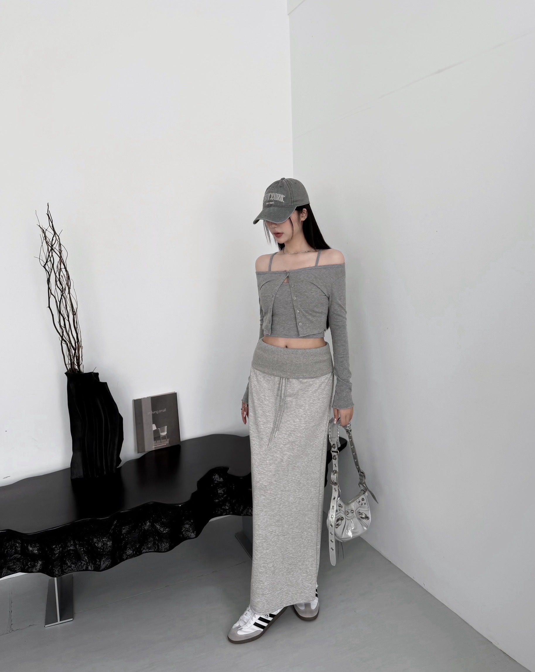 [新品九折優惠] 🇹🇼高腰反折抽繩開衩長裙｜視覺秒變長腿神器