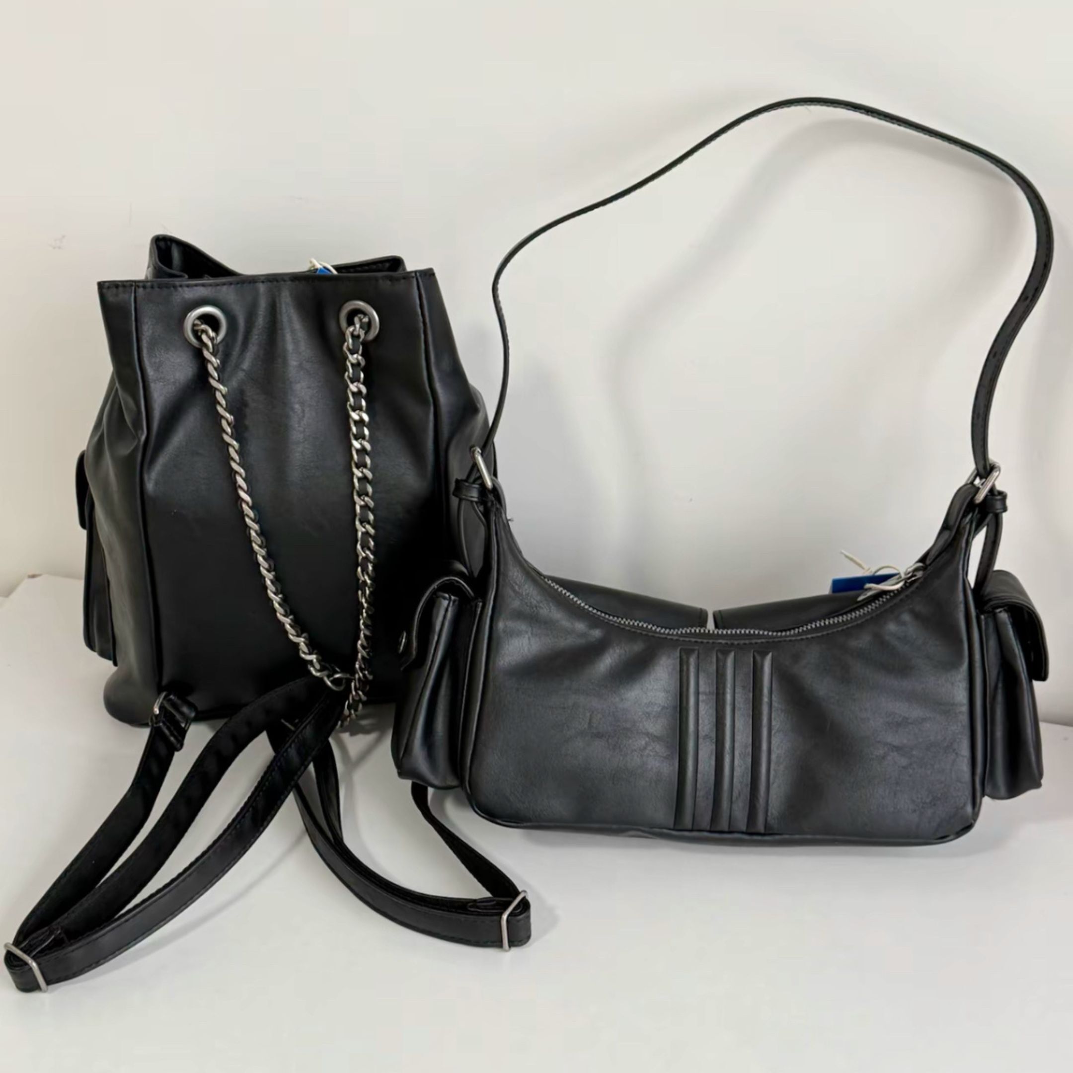 NICEDAY 代購 Adidas Originals 黑色 品牌 LOGO 雙肩包 手提包 單肩包 KW4748 KW4750