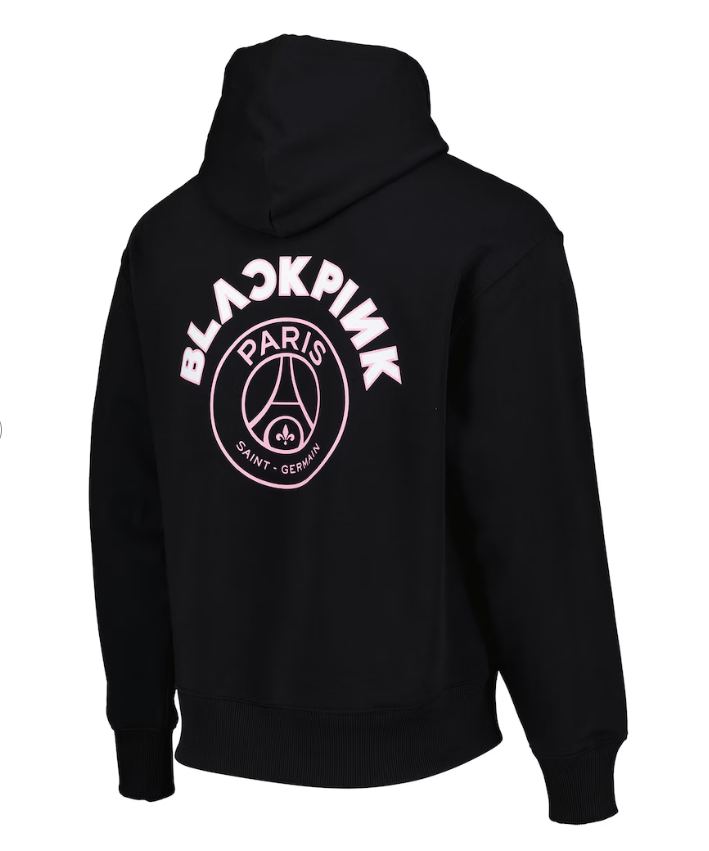 C18 PSG x Blackpink Paris Heart Graphic Hoodie - Black