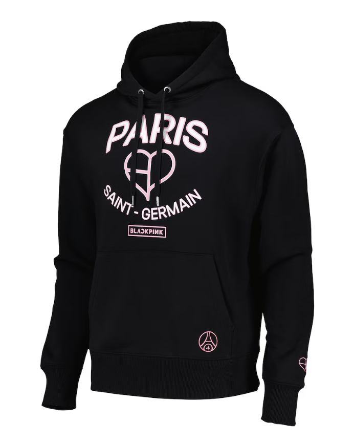 C18 PSG x Blackpink Paris Heart Graphic Hoodie - Black