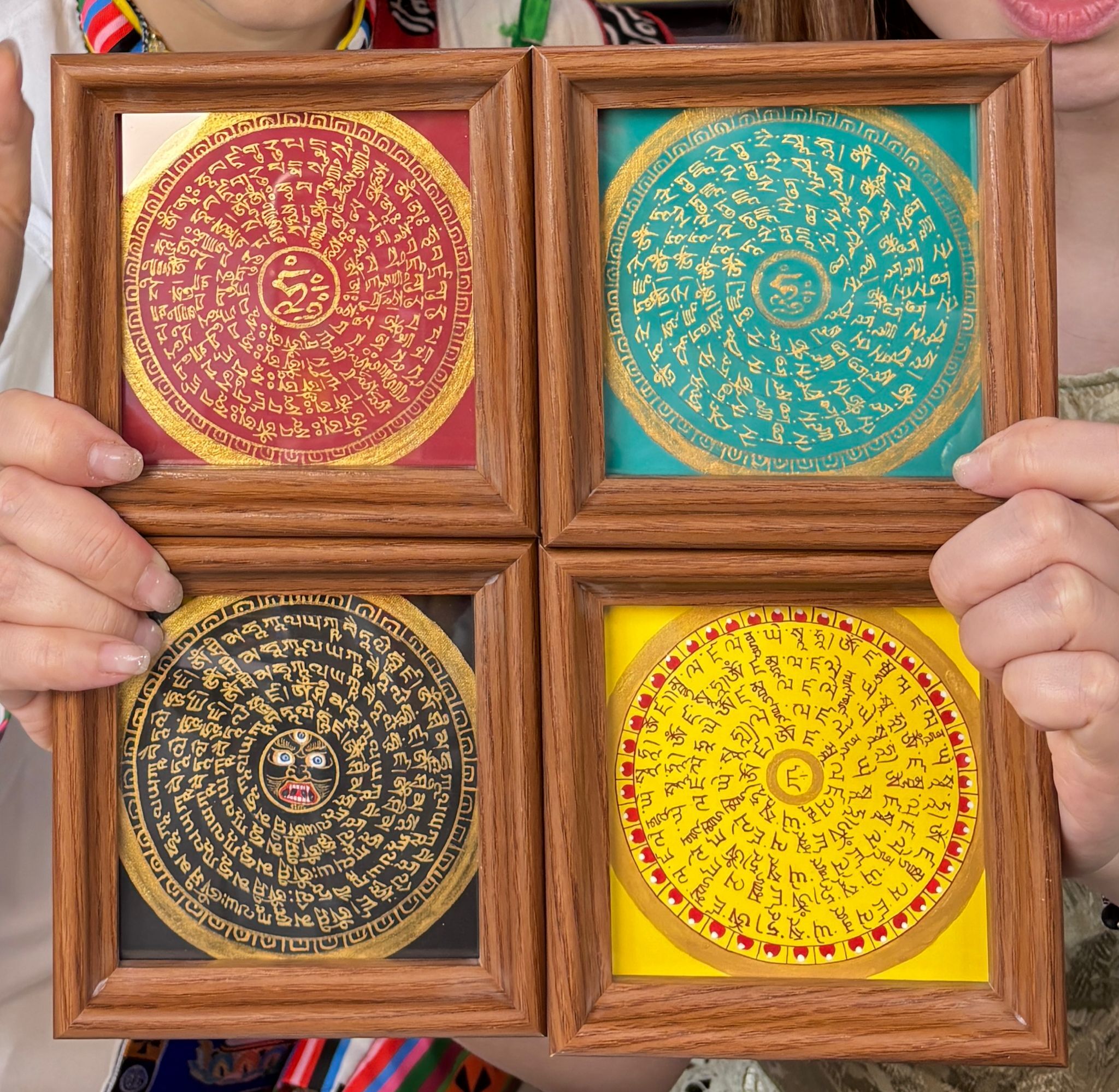 AB260418-K78-蓮師心咒+大黑天心咒+黃財神心咒+綠度心咒擺件套裝（包天王殿祈福+大佛寺添瓦 ）（需留中文名，出生年月日）(預計6月中到貨)(只限尖沙咀門市自取不包郵)