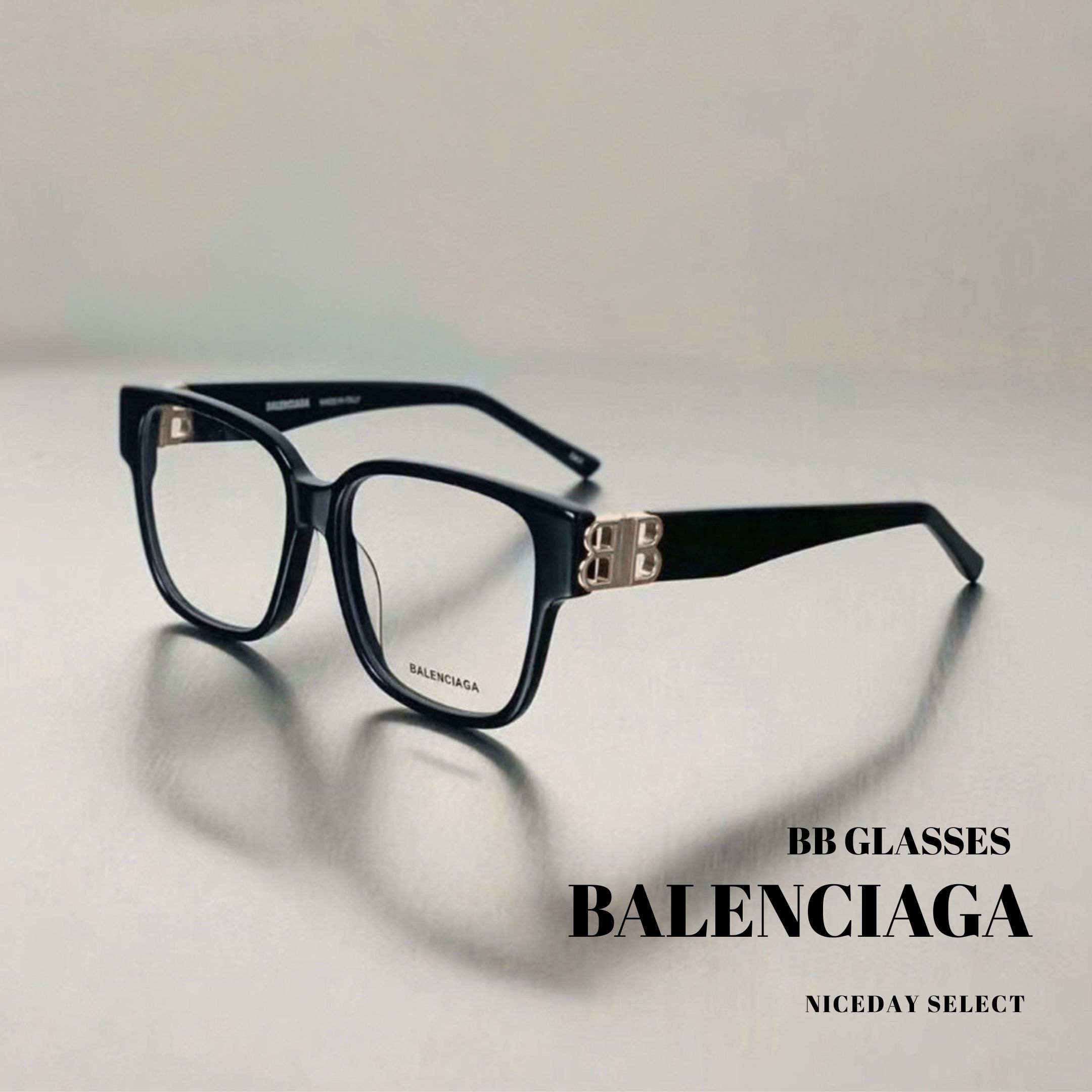 NICEDAY 代購 Balenciaga 黑框 金標 經典 BB 輕薄 舒適 可配度數 BB0104O-001