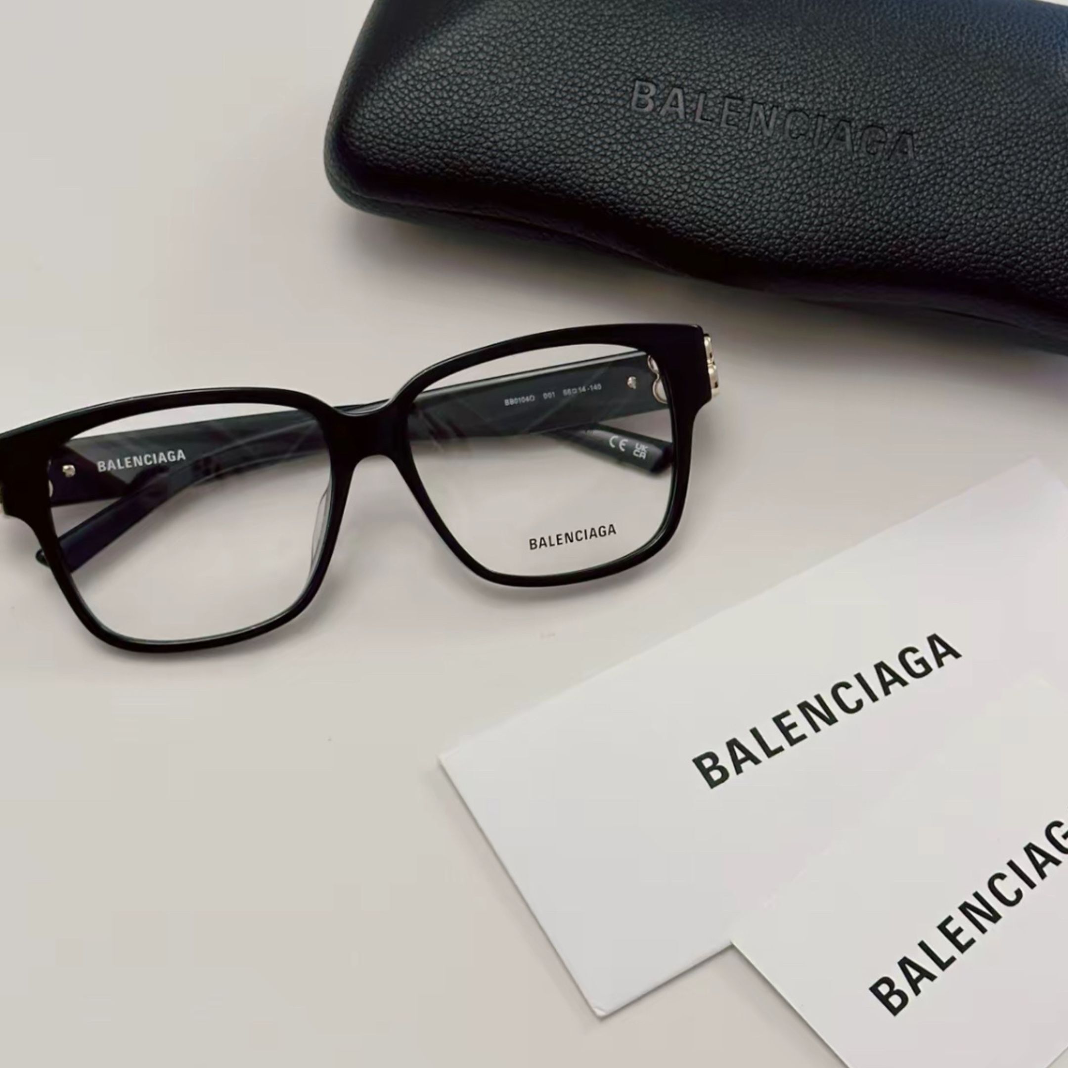 NICEDAY 代購 Balenciaga 黑框 金標 經典 BB 輕薄 舒適 可配度數 BB0104O-001